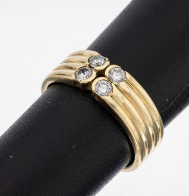 Image 26966847 - 14 kt Gold Brillant-Ring, GG 585/000, 4 Brillanten zus. ca. 0.20 ct Weiß/p1, ca. ...