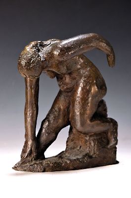 Image 26966865 - Unbekannter Bildhauer des 20.Jh., Bronzeskulptur, weiblicher Akt in gymnastischer ...