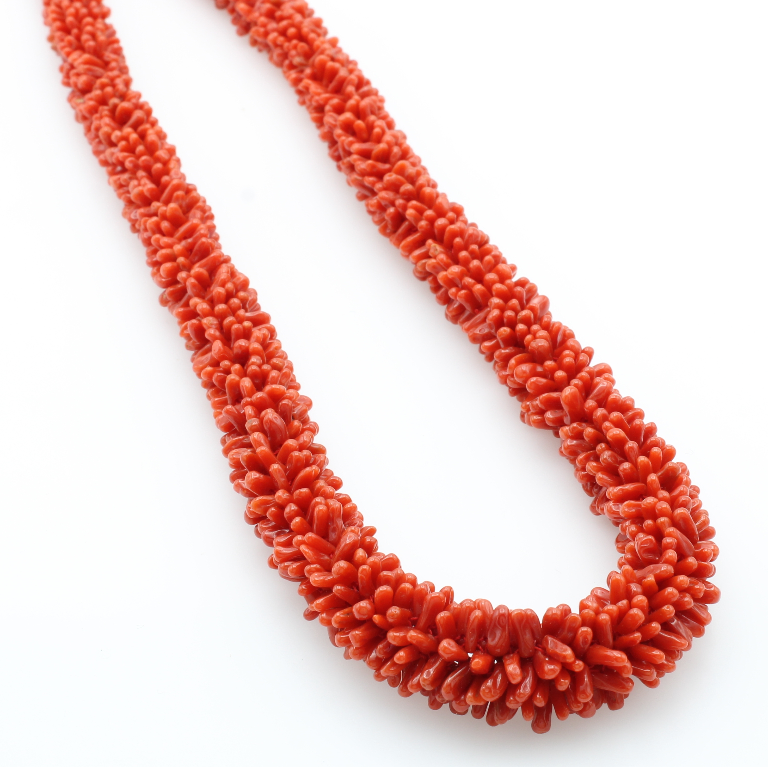 Image 26966916 - Astkorallenkette, Schmuckschließe 925er Silber, tropfenf. Korallen in Sardegna-Rot, ...