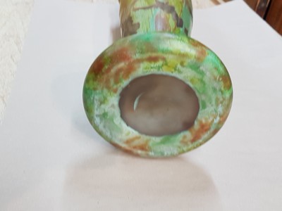 26966956g - Große Jugendstilvase, Daum Nancy, um 1903, Dekor Silberblatt (Lunaria), Schichtglas mit ...