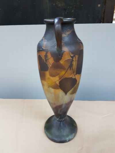 26966957g - Sehr große Doppelhenkelvase, ´Peuplier´, Daum Fréres, Nancy, um 1910, amphorenförmige ...