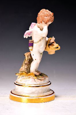 26967147a - Porzellanfigur, Meissen, um 1880/90, Entwurf Heinrich Schwabe, enttäuschter Amor ...