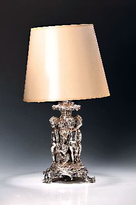 Image 26967673 - Große Figurenlampe, wohl deutsch, um, 1900/20, schwerer Bronzeguß ...