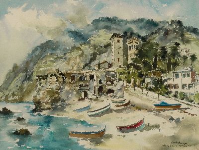 Image Heiner Deege, 1920-2007 Haßloch, 2 Aquarelle: 1x Monterossa, signiert und dat. 1965, ...