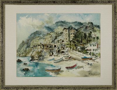 26967693k - Heiner Deege, 1920-2007 Haßloch, 2 Aquarelle: 1x Monterossa, signiert und dat. 1965, ...