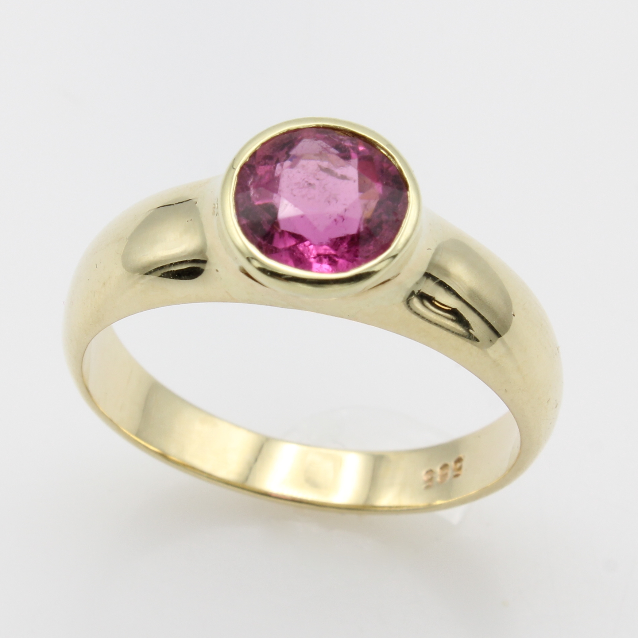 Image 26967747 - Ring mit Turmalin, GG 585/000, rosa Turmalin ca. 1.45 ct, Zargenfassung, RW ca. 59 ...
