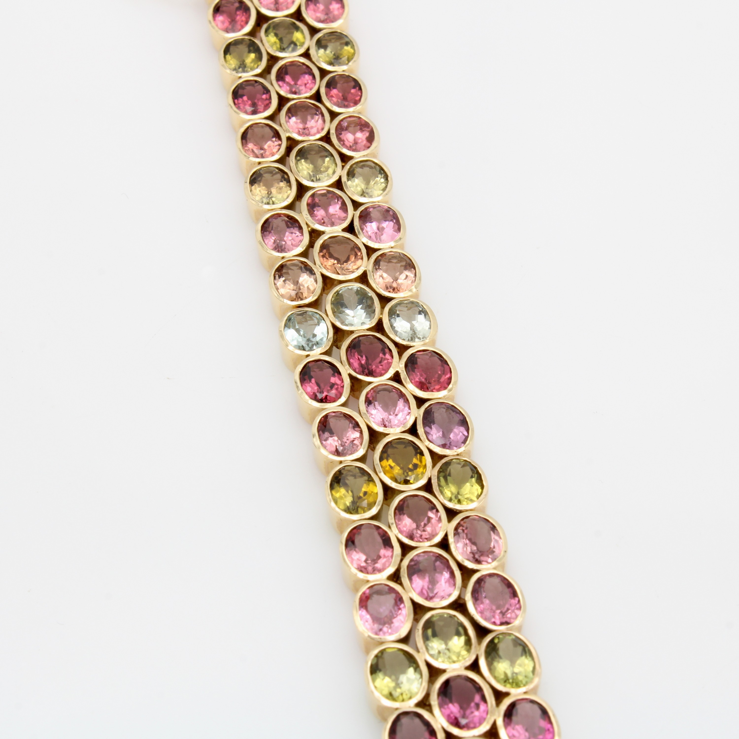 Image 26967766 - Armband mit Turmalinen, GG 585/000, ovale Turmaline in versch. Farben zus. ca. 55 ct, ...