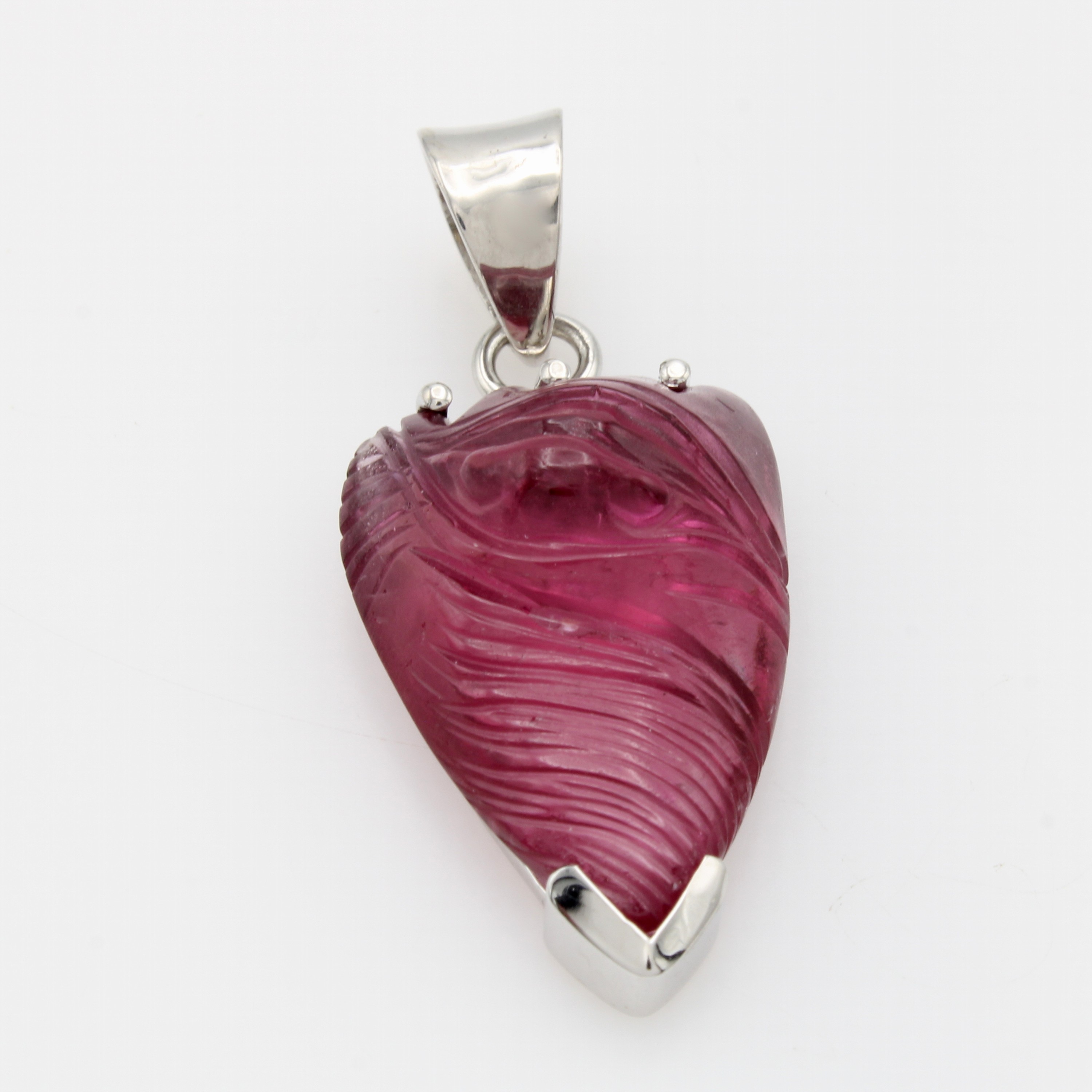 Image 26967768 - Anhänger mit Turmalin, WG 585/000, geschnitzter, pinkfarb. Turmalincabochon ca. 20.1 ct ...