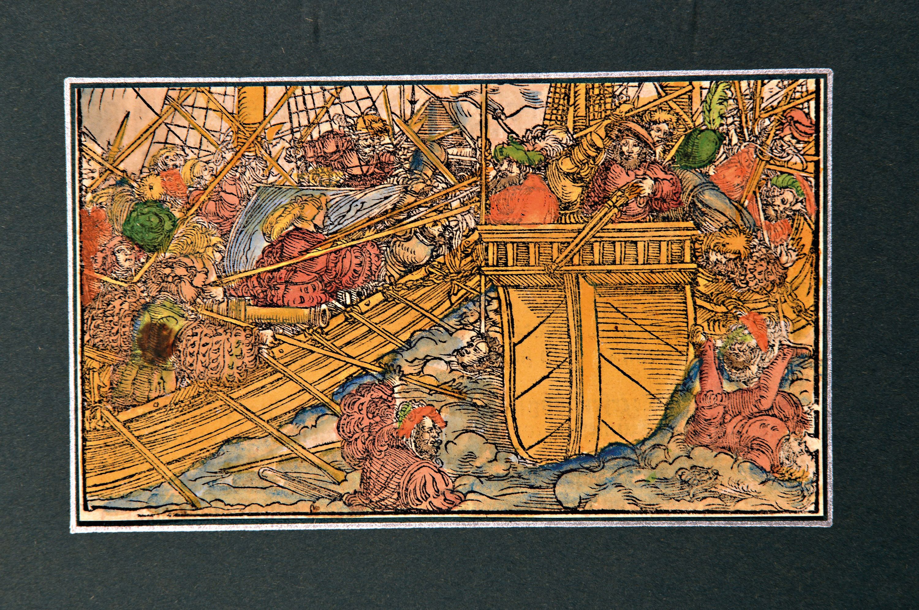 Detail k: Holzschnitt als Buchillustration aus: Polydorus Vergilius: Von den erfyndern der dyngen, Augsburg, Heinrich Stayner 1537, Textholzschnitt, aus: das ...
