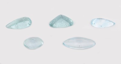 26967707a - Lot 5 lose Aquamarine zus. ca. 12.65 ct, versch. Schliffformen Schätzpreis: 1400, - ...