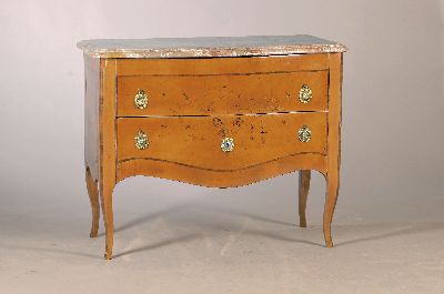 Image 26967725 - Kommode, Frankreich, um 1760, Ahornfurnier, z.T. massiv, zwei Schubladen, geschweift, ...