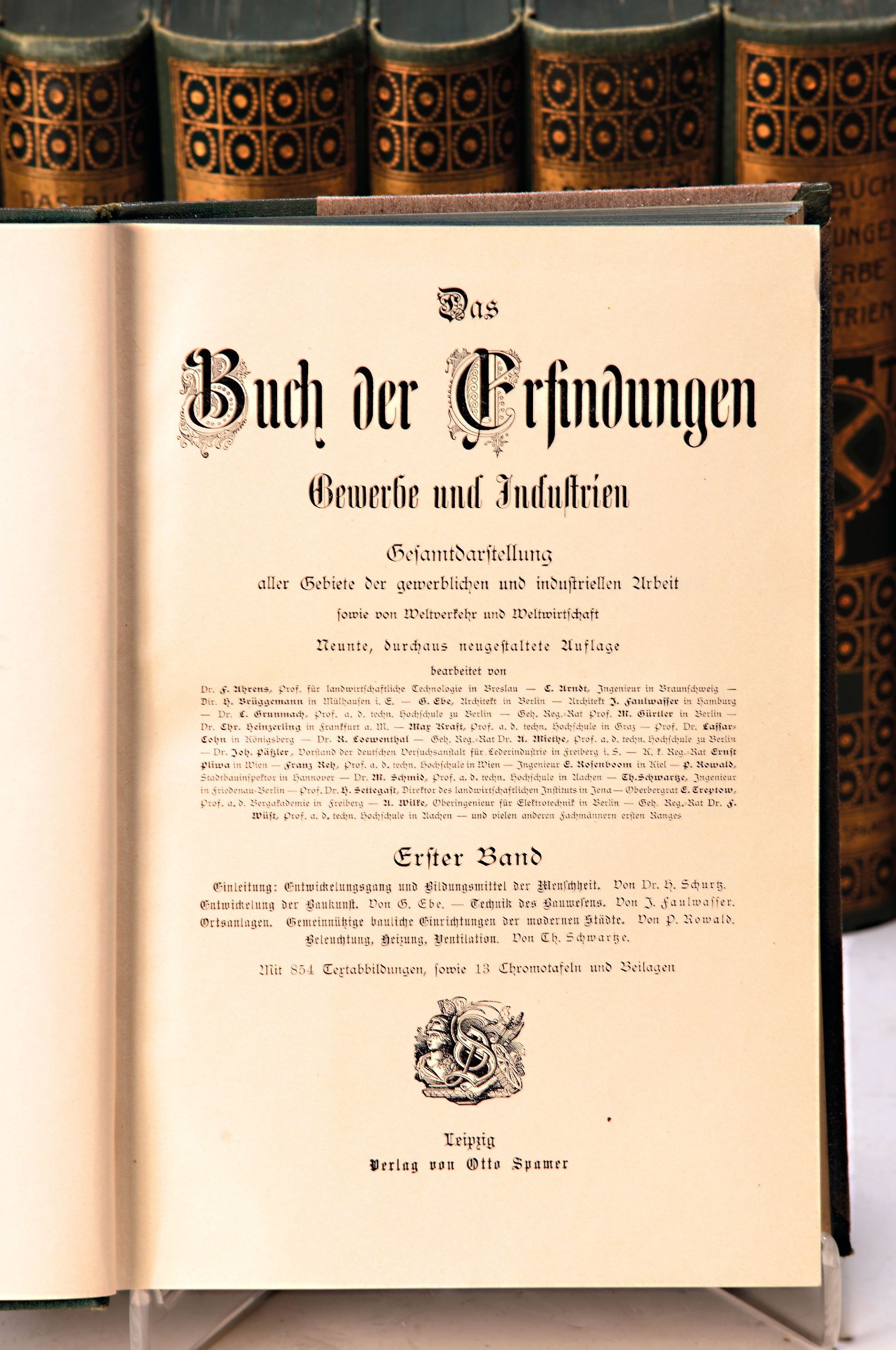 Detail a: Das Buch der Erfindungen, Gewerbe und Industrien, 10 Bände, Leipzig, Otto Spamer o.J. (1896-1901, Lex. 8°, 9. Auflage, mit insgesamt 854 ...