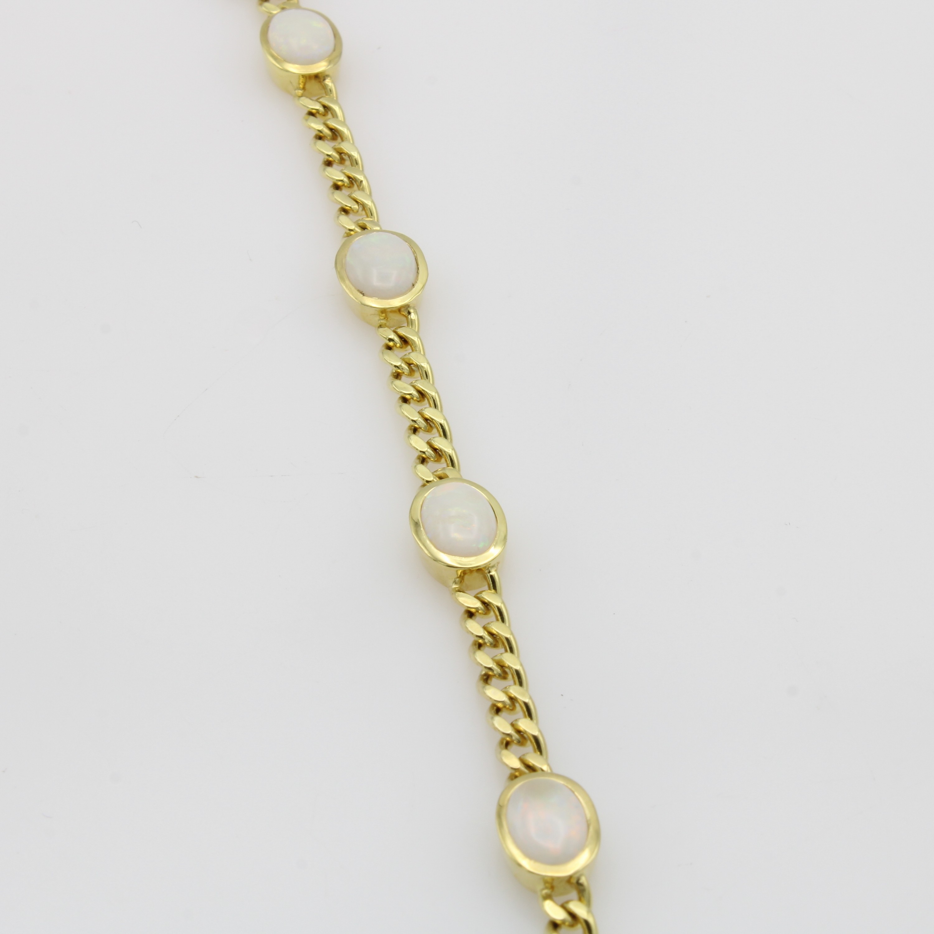 Image 26967854 - Panzerarmband mit Opalen, GG 585/000, 6 ovale Opale zus. ca. 5 ct, Kastenschl. m. zwei ...