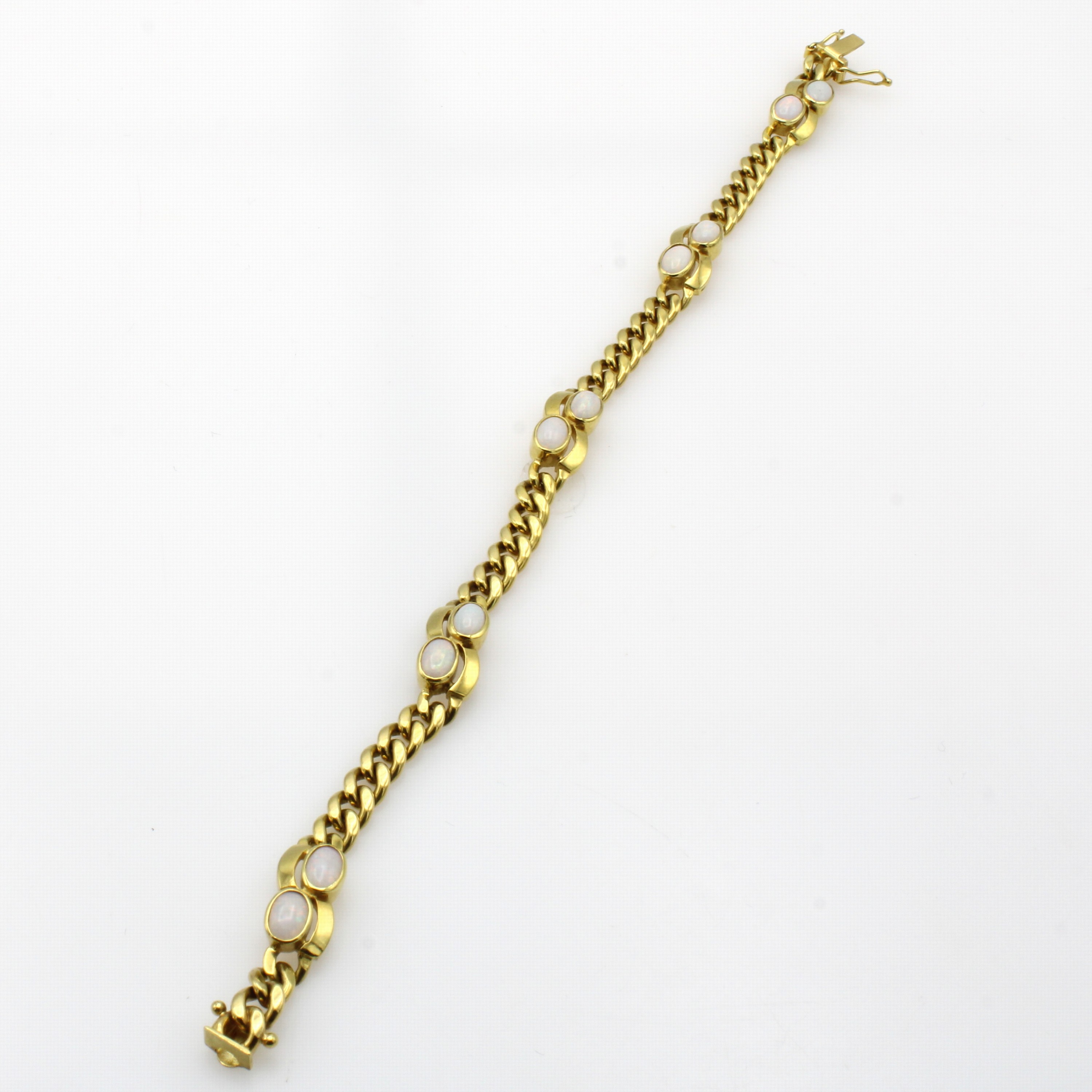 Image 26967856 - Panzerarmband mit Opalen, GG 585/000, 10 Opale paarweise gef. zus. ca. 2.4 ct, ...