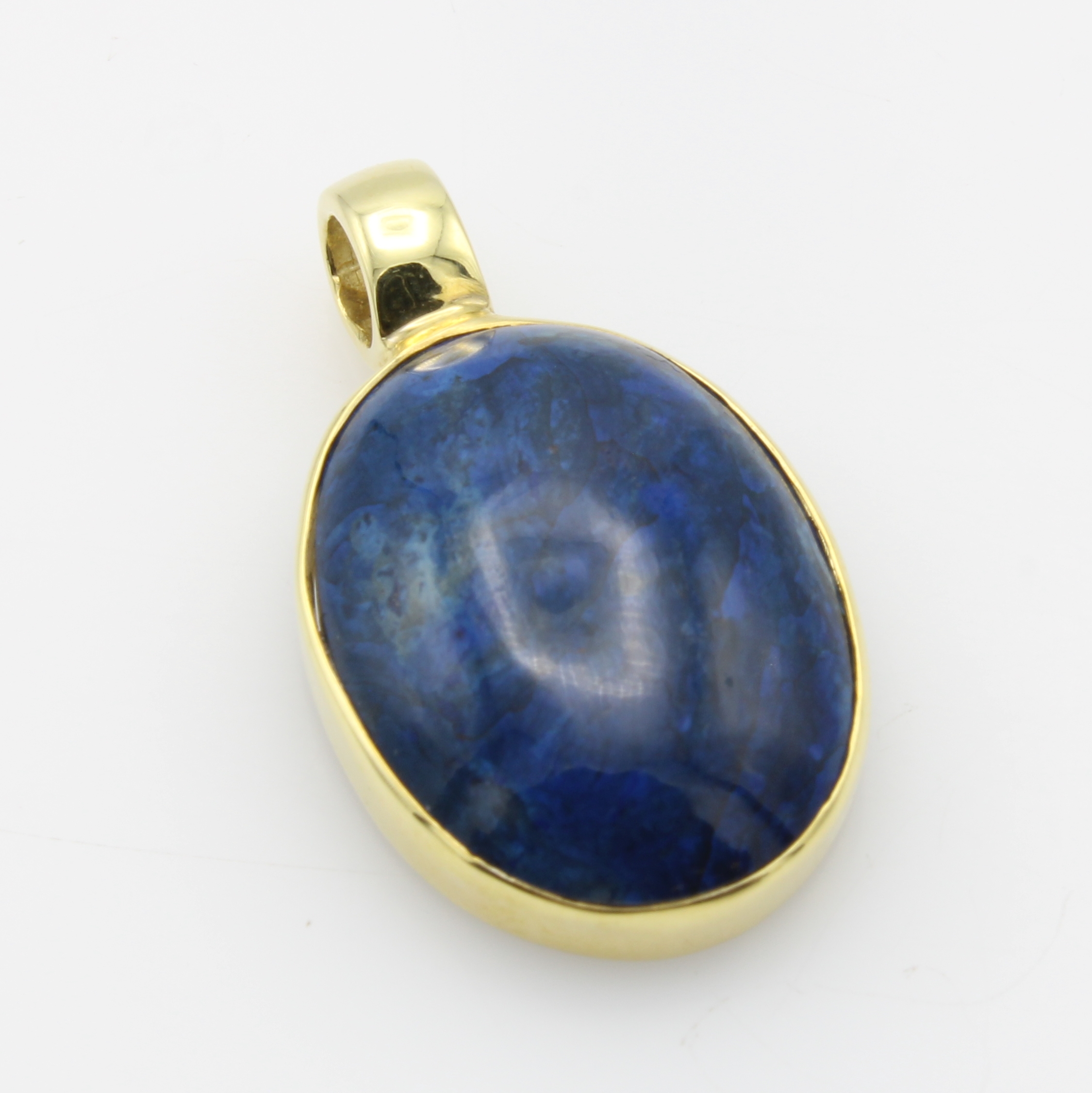 Image 26967864 - Anhänger mit Lapislazuli, GG 585/000, ovaler Lapis in glatter Fassung ca. 7.2 ct ...
