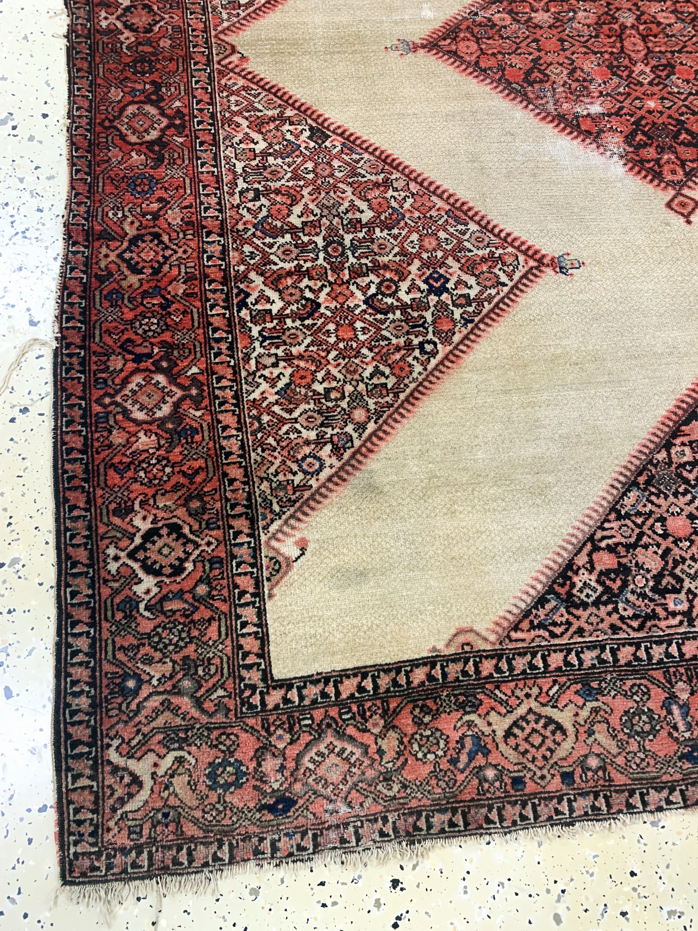 Detail b: Malayer antik, Persien, 19.Jhd, Wolle auf Baumwolle, ca. 295 x 170 cm, EHZ: 4