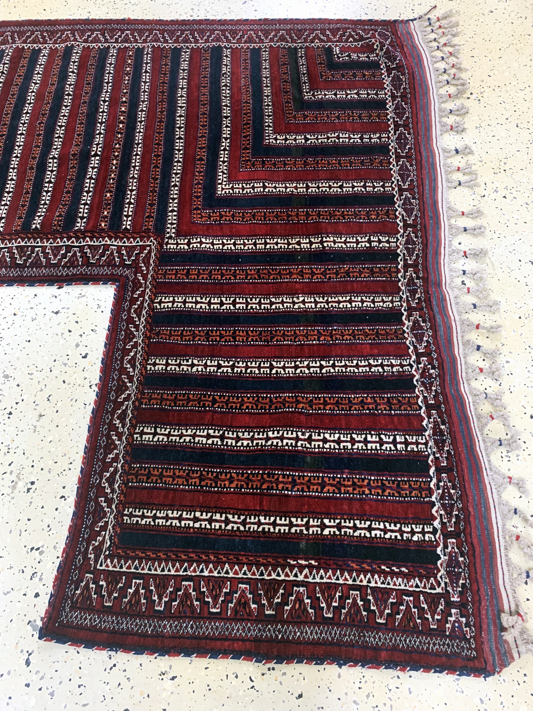 Detail a: Yomud"Zelteingangsbehang", Turkmenistan, Anfang 20.Jhd, Wolle auf Wolle, ca. 260 x 182 cm, EHZ: 1-2