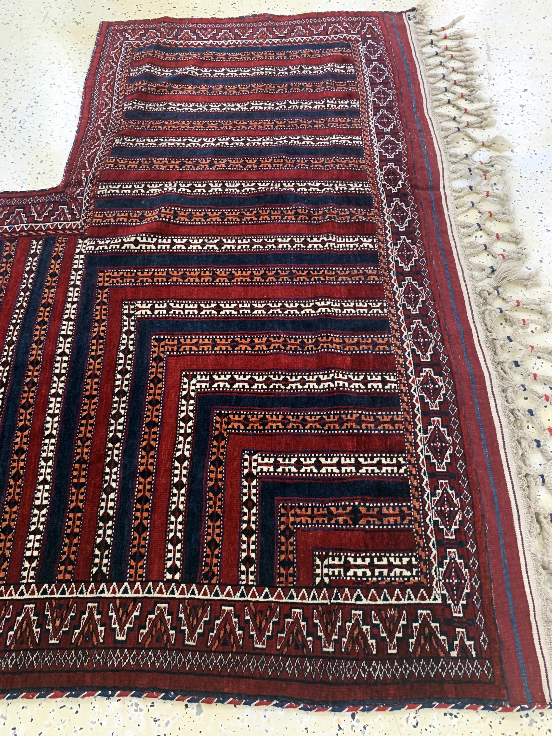 Detail e: Yomud"Zelteingangsbehang", Turkmenistan, Anfang 20.Jhd, Wolle auf Wolle, ca. 260 x 182 cm, EHZ: 1-2