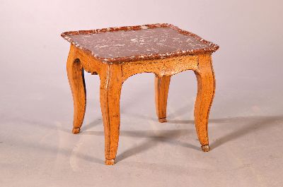 Image 26967967 - Kleines Barocktischchen, um 1760, Eiche massiv, schöne profilierte Steinplatte, ...