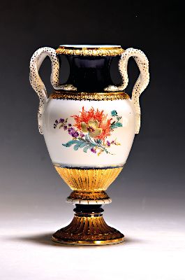 Image Doppelhenkelvase, Meissen, um 1924-33, 2. Wahl, Porzellan, Entwurf Leuteritz, Henkel in ...