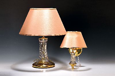 Image 26968349 - Paar Tischlampen und Paar Wandlampen, Nachtmann, 1960er Jahre, Fuß Kristallglas ...