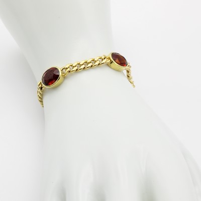 26968449a - Panzerarmband mit Citrinen, GG 585/000, 5 ovale Citrine zus. ca. 14 ct, Kastenschl. m. ...