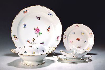 Image Speiseservice, Meissen, meist Pfeifferzeit und später, 1. und 2. Wahl, Dekor ...