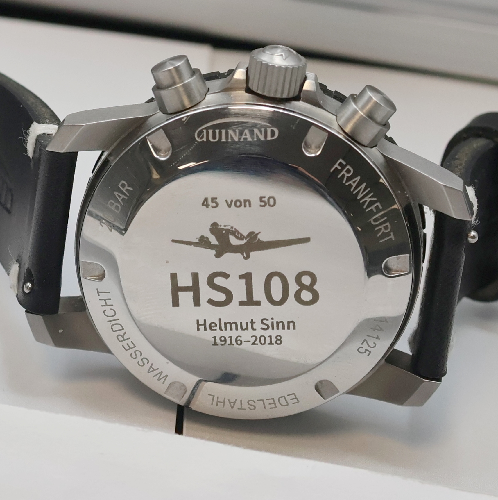 Detail d: GUINAND HS108 auf 50 Stück limitierter Armbandchronograph, Schweiz/Deutschland verk. lt. beil. Pap. 11/2024, Automatik, Edelstahlgeh. inkl. orig. ...