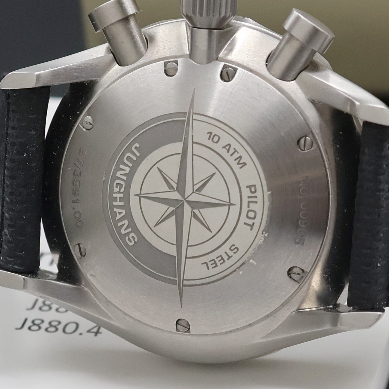 Detail d: JUNGHANS Chronoscope Herrenchronograph Referenz 027/3591.00, Deutschland verk. lt. beil. Pap. 06/2023, Automatik, Edelstahlgeh. inkl. Kautschukband ...