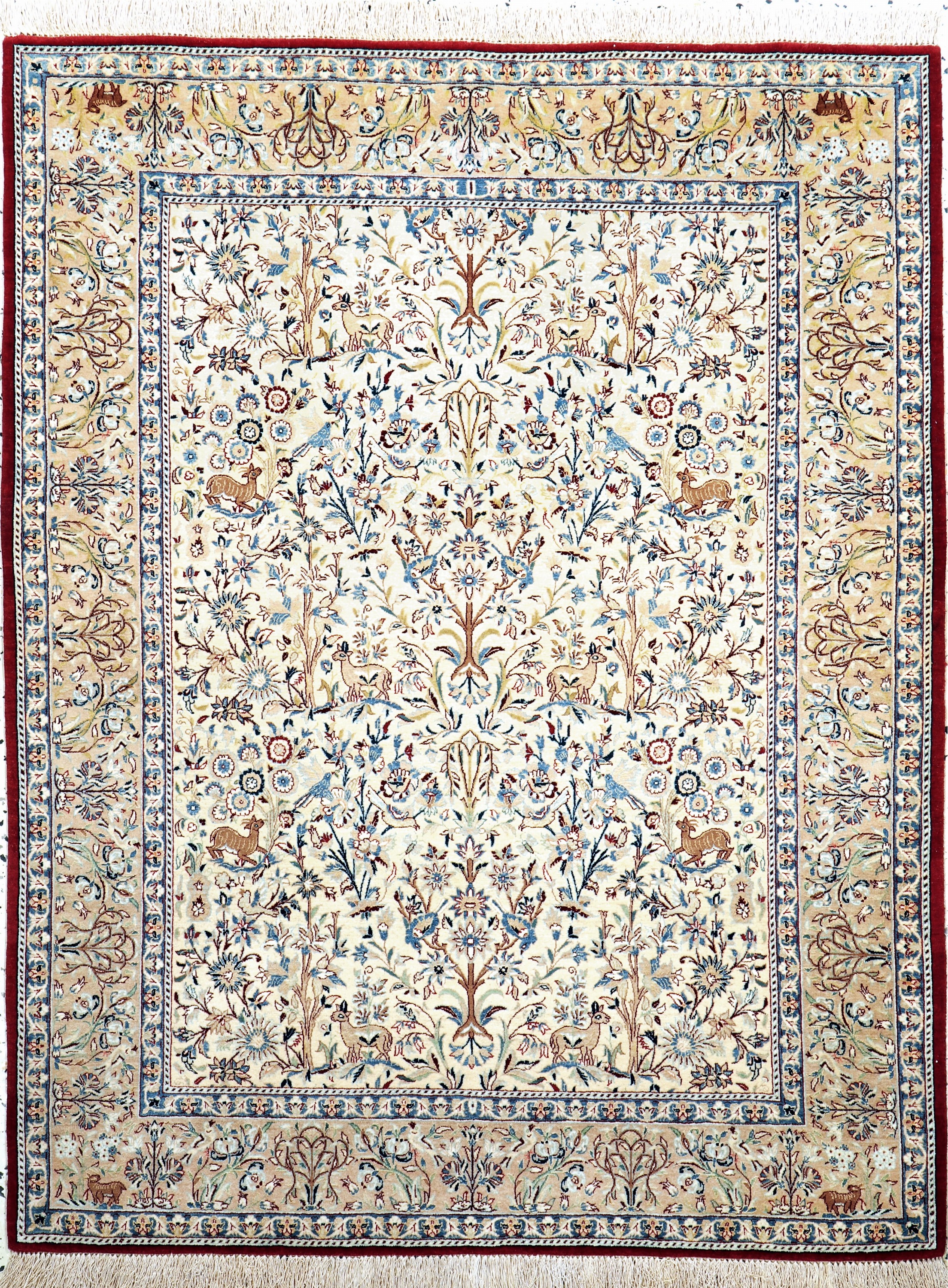 Nain"Tudeschk"alt fein, Persien, Anfang 20.Jhd, Korkwolle mit Seide, ca. 145 x 112 cm,ca. 1,0 Mio. Kn/qm, gereinigt, EHZ: 2