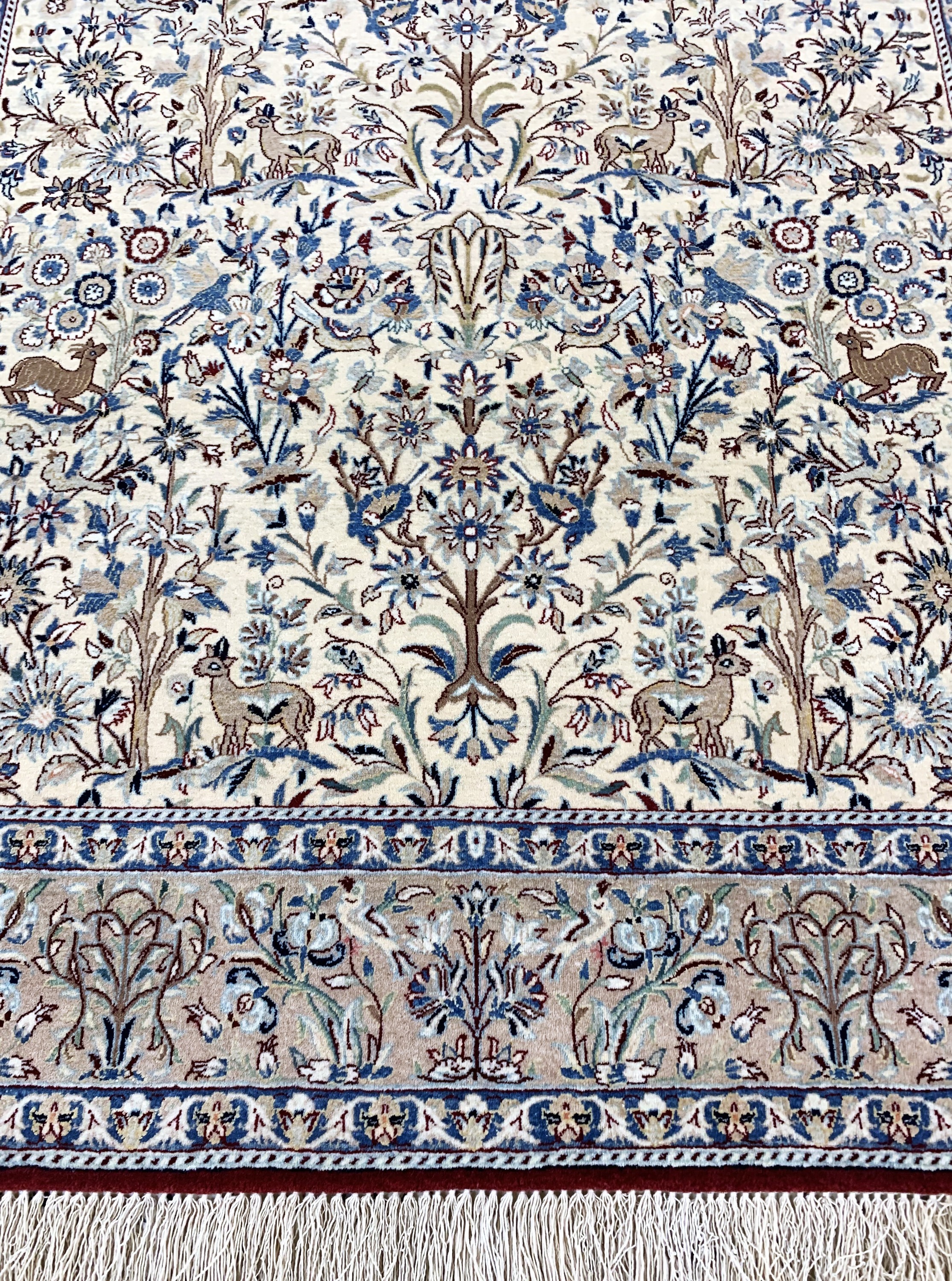 Detail c: Nain"Tudeschk"alt fein, Persien, Anfang 20.Jhd, Korkwolle mit Seide, ca. 145 x 112 cm,ca. 1,0 Mio. Kn/qm, gereinigt, EHZ: 2