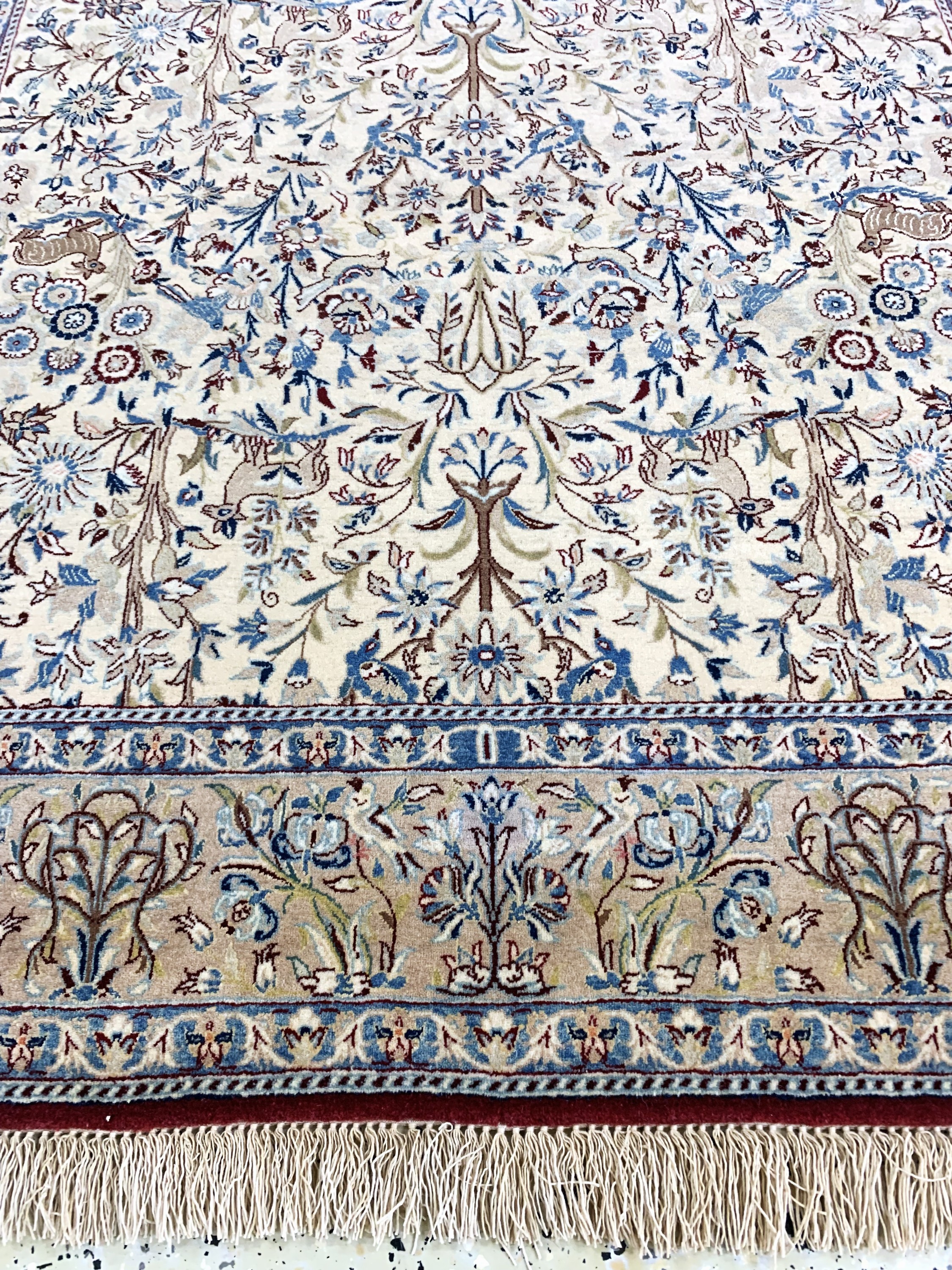 Detail f: Nain"Tudeschk"alt fein, Persien, Anfang 20.Jhd, Korkwolle mit Seide, ca. 145 x 112 cm,ca. 1,0 Mio. Kn/qm, gereinigt, EHZ: 2