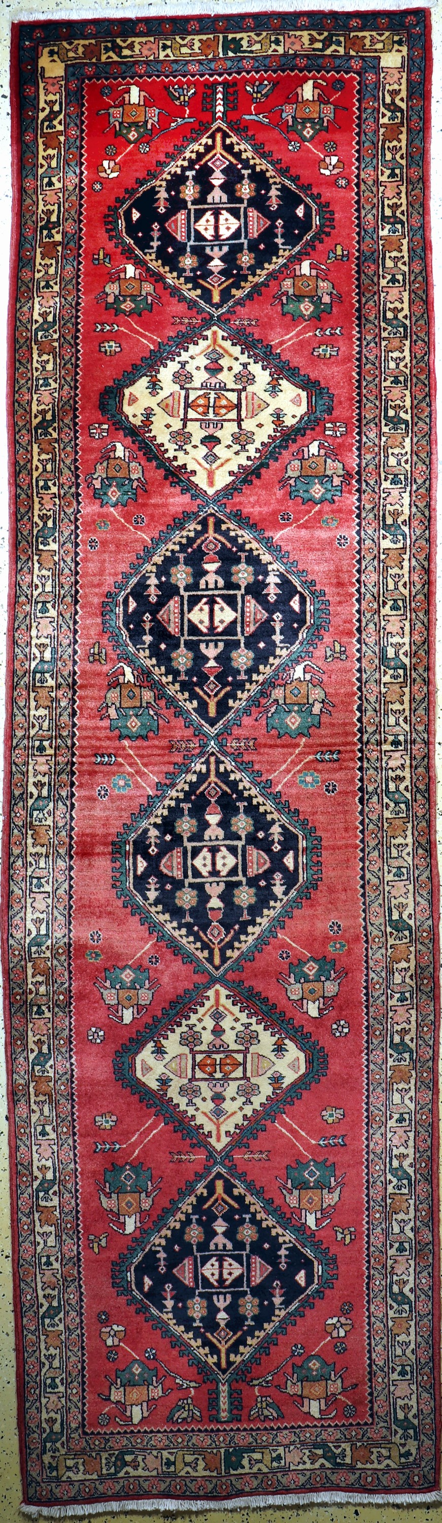 Meschgin alt, Persien, Mitte 20.Jhd, Wolle auf Baumwolle, ca. 390 x 110 cm, gereinigt, EHZ: 2