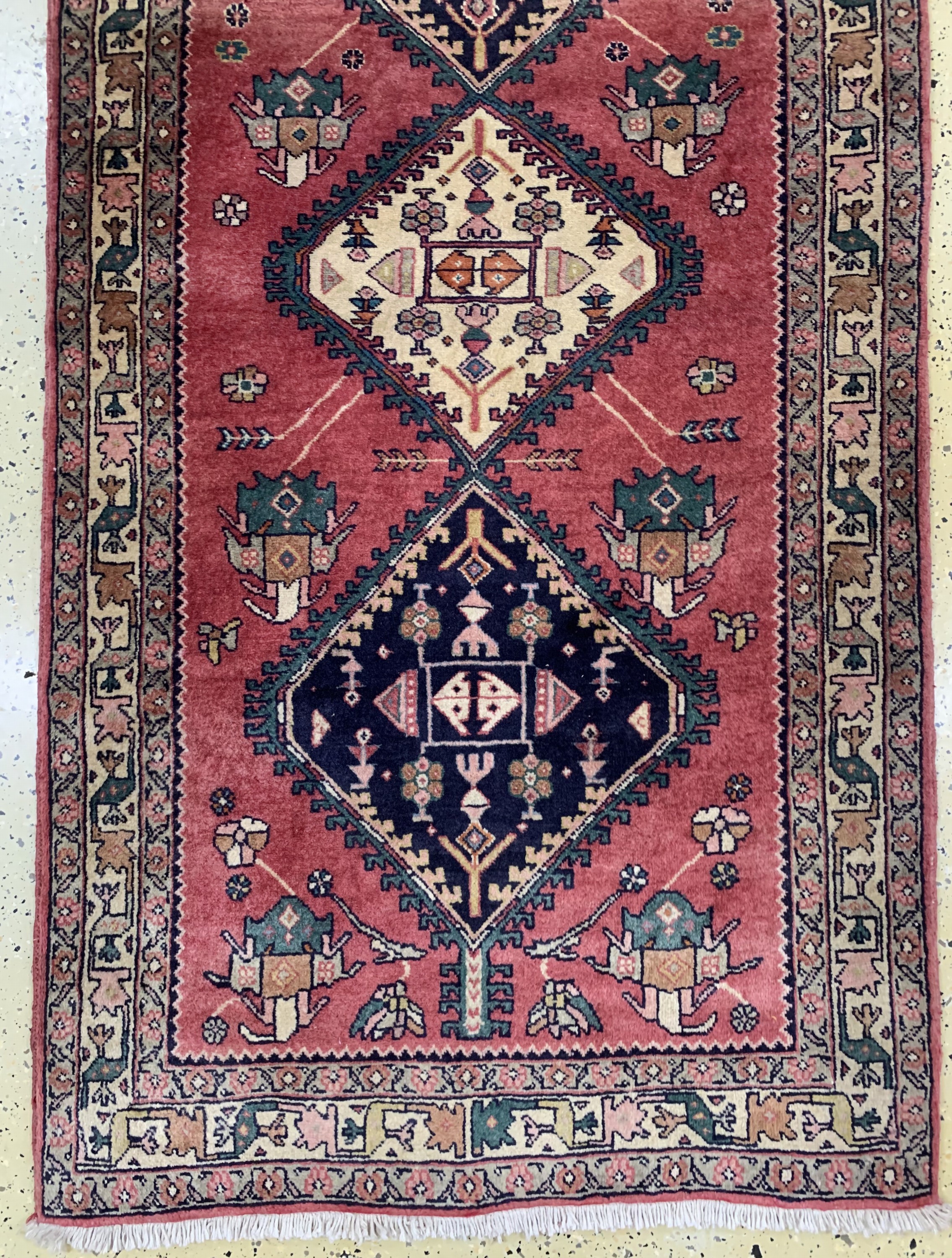 Detail c: Meschgin alt, Persien, Mitte 20.Jhd, Wolle auf Baumwolle, ca. 390 x 110 cm, gereinigt, EHZ: 2