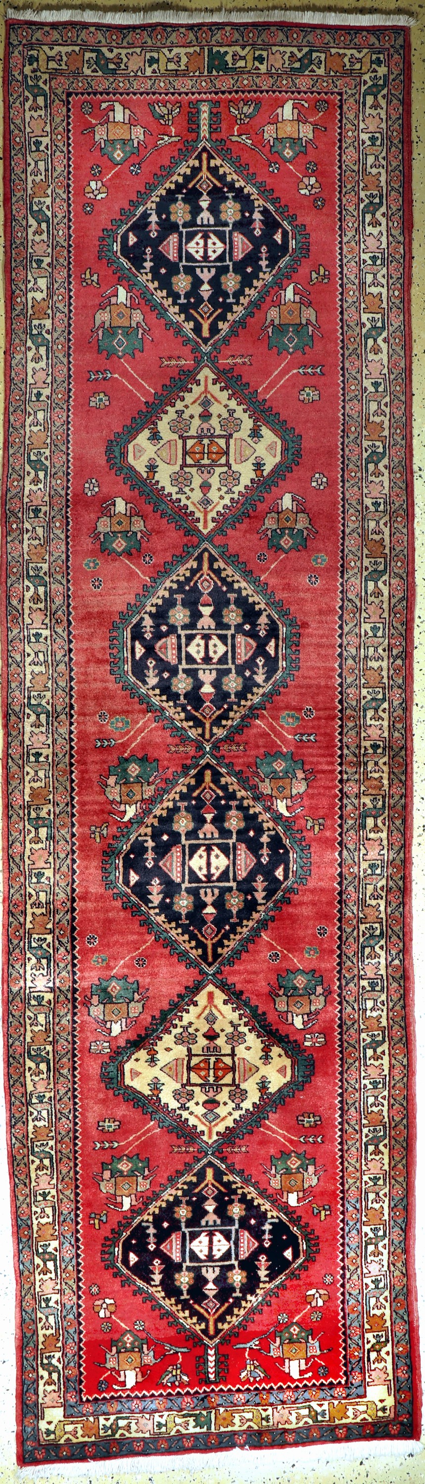 Meschgin alt, Persien, Mitte 20.Jhd, Wolle auf Baumwolle, ca. 380 x 110 cm, gereinigt, EHZ: 2