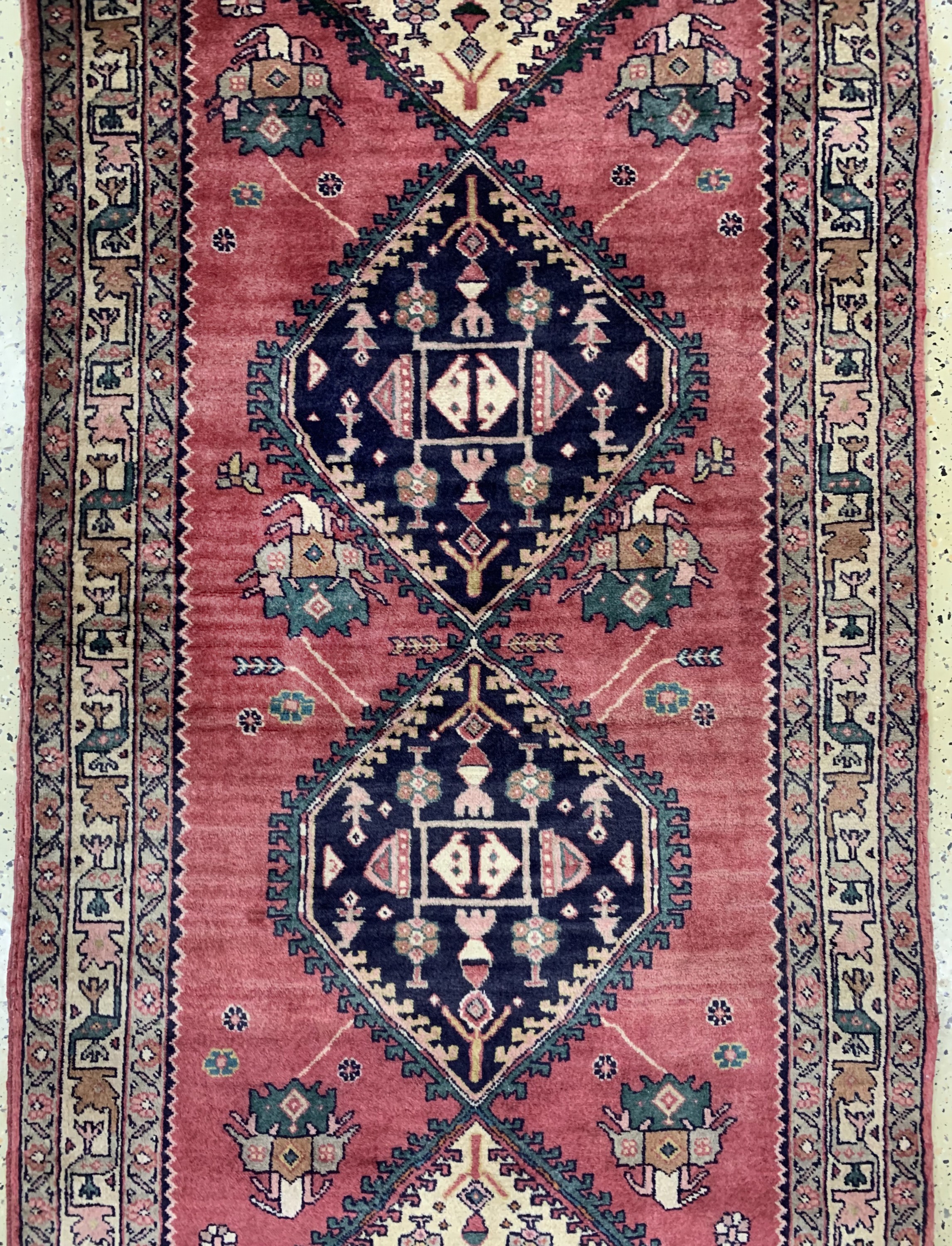Detail b: Meschgin alt, Persien, Mitte 20.Jhd, Wolle auf Baumwolle, ca. 380 x 110 cm, gereinigt, EHZ: 2