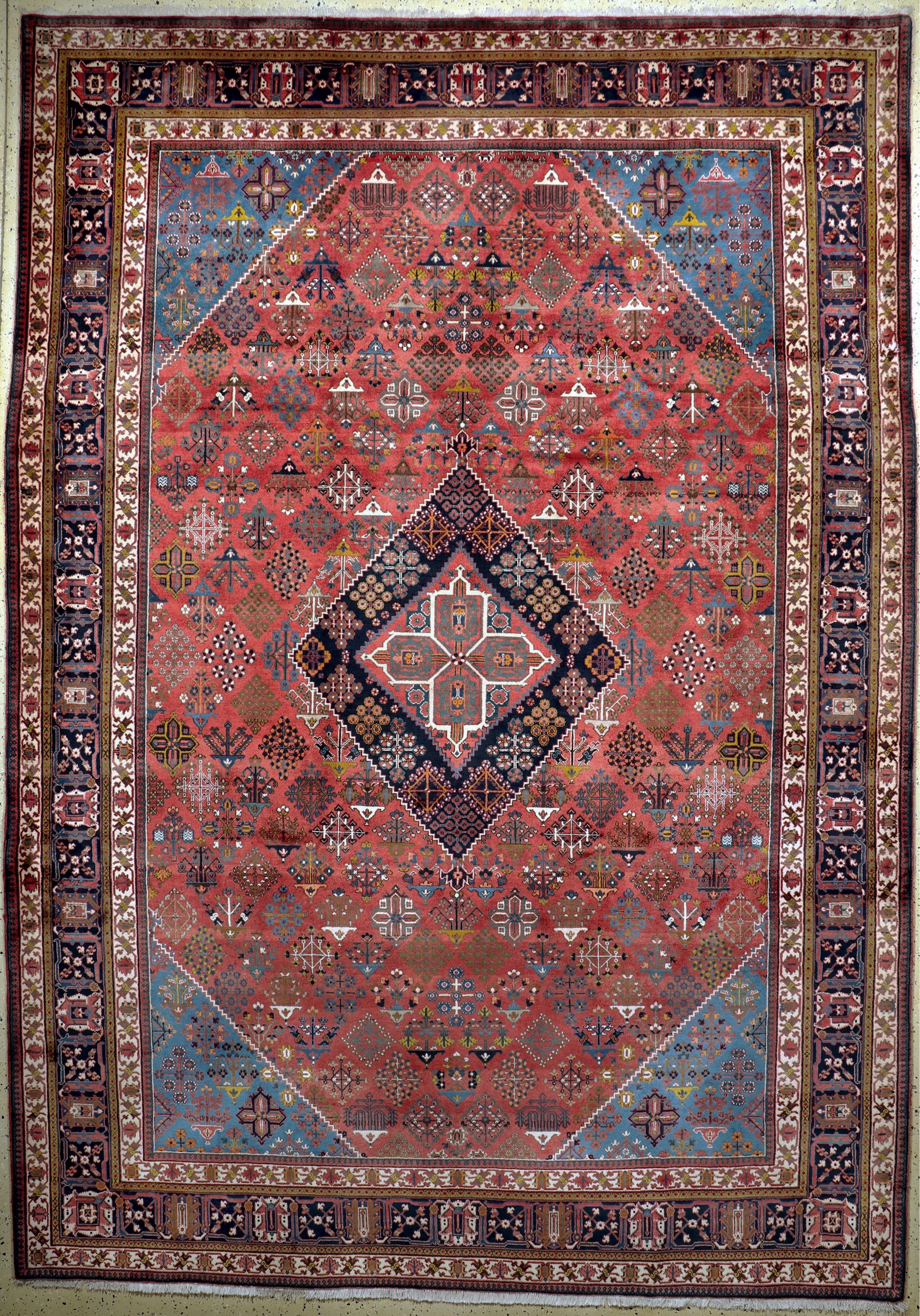 Djoshaghan Kork fein, Persien, Mitte 20.Jhd, Korkwolle auf Baumwolle, ca. 375 x 265cm, gereinigt, EHZ: 1-2