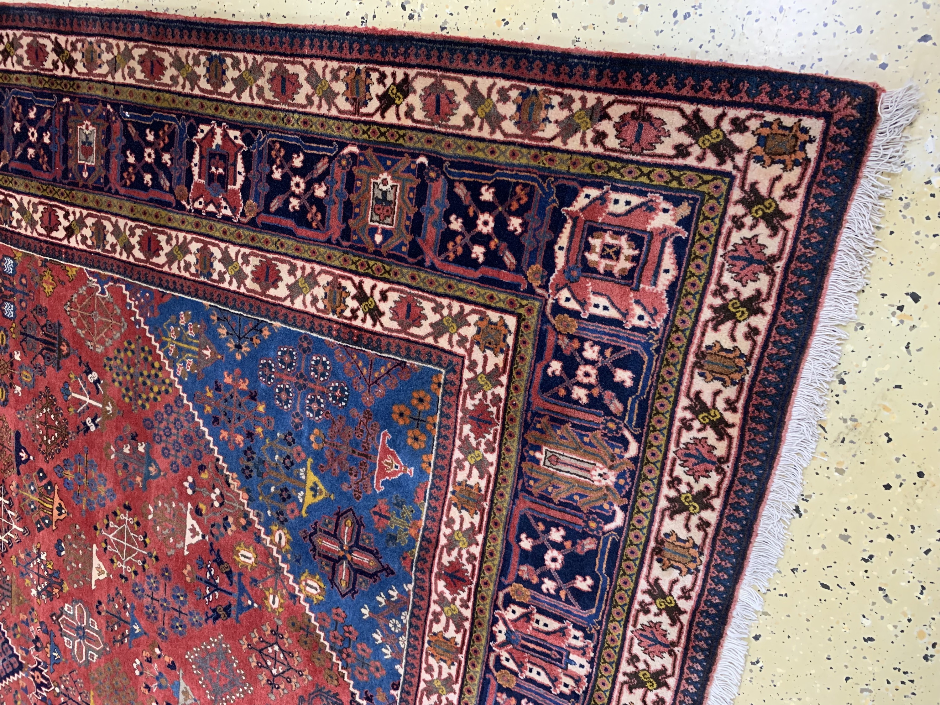 Detail a: Djoshaghan Kork fein, Persien, Mitte 20.Jhd, Korkwolle auf Baumwolle, ca. 375 x 265cm, gereinigt, EHZ: 1-2