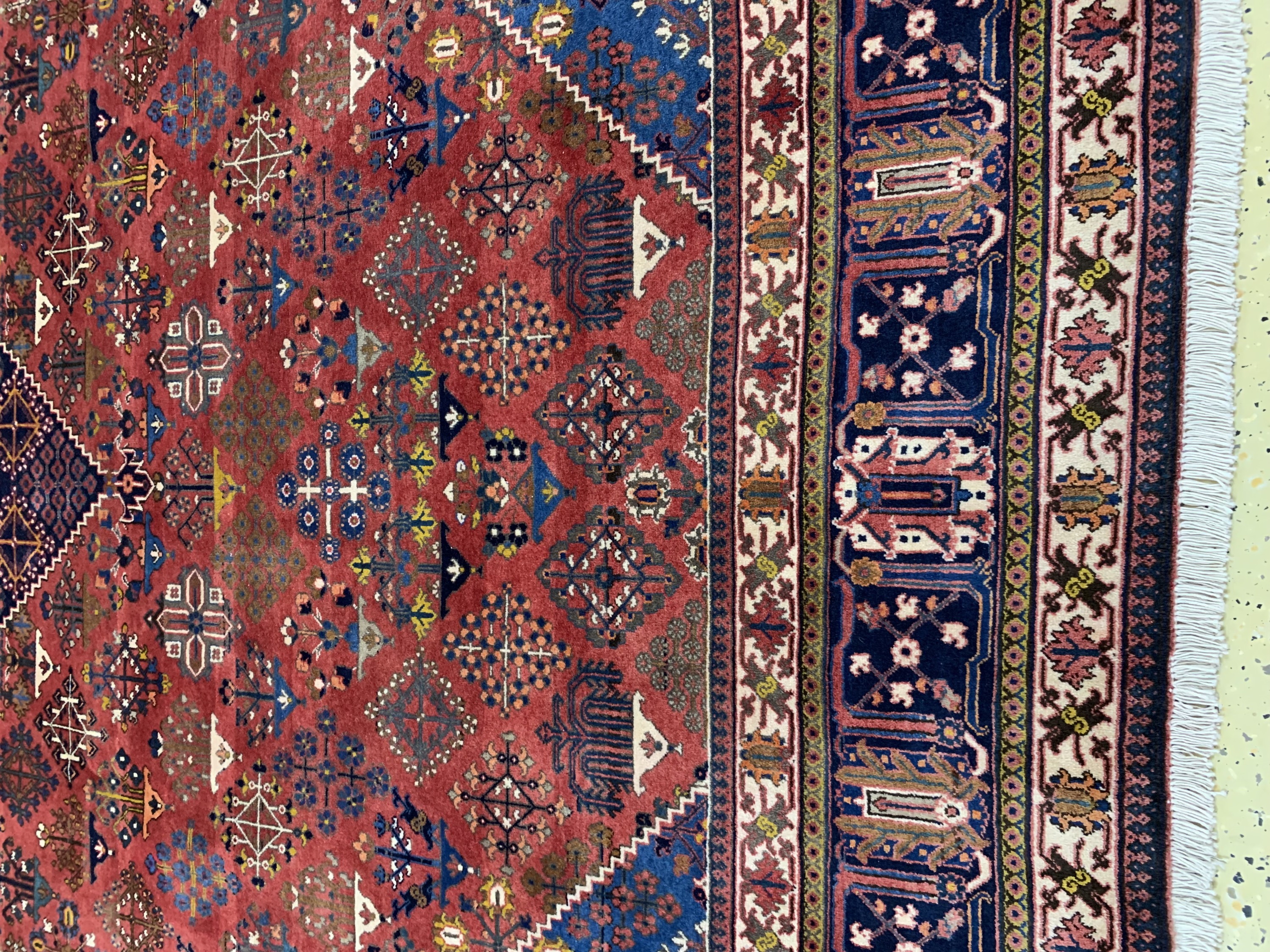 Detail b: Djoshaghan Kork fein, Persien, Mitte 20.Jhd, Korkwolle auf Baumwolle, ca. 375 x 265cm, gereinigt, EHZ: 1-2