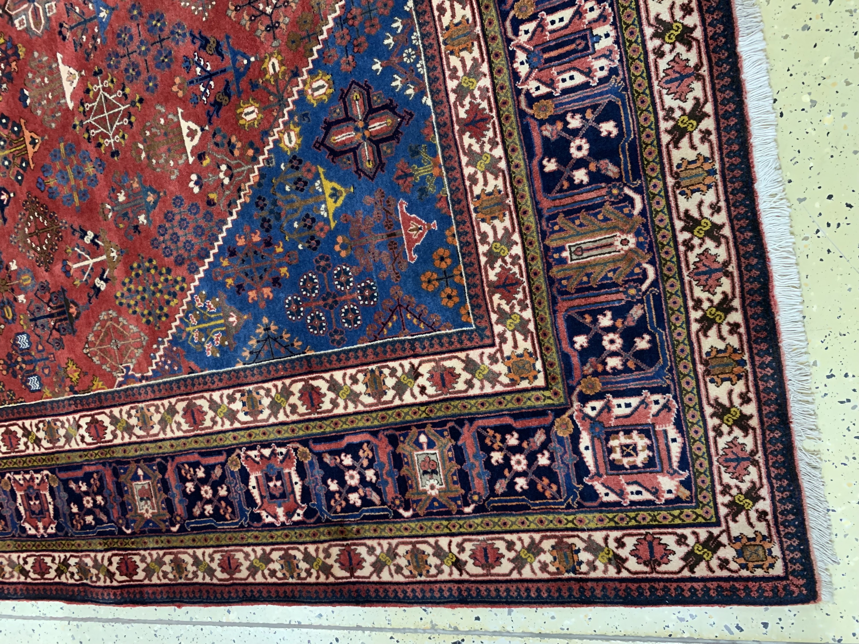 Detail c: Djoshaghan Kork fein, Persien, Mitte 20.Jhd, Korkwolle auf Baumwolle, ca. 375 x 265cm, gereinigt, EHZ: 1-2