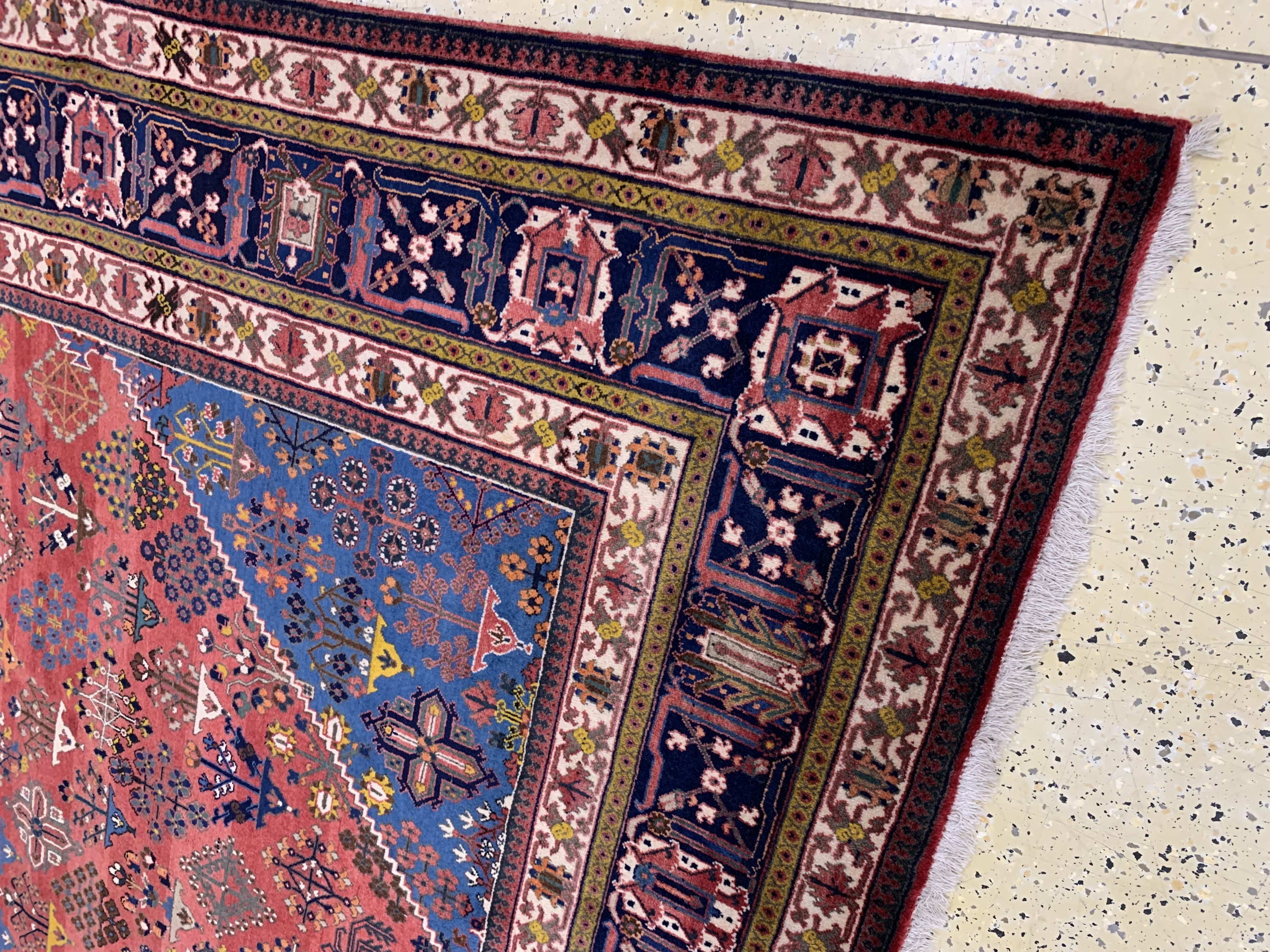 Detail e: Djoshaghan Kork fein, Persien, Mitte 20.Jhd, Korkwolle auf Baumwolle, ca. 375 x 265cm, gereinigt, EHZ: 1-2