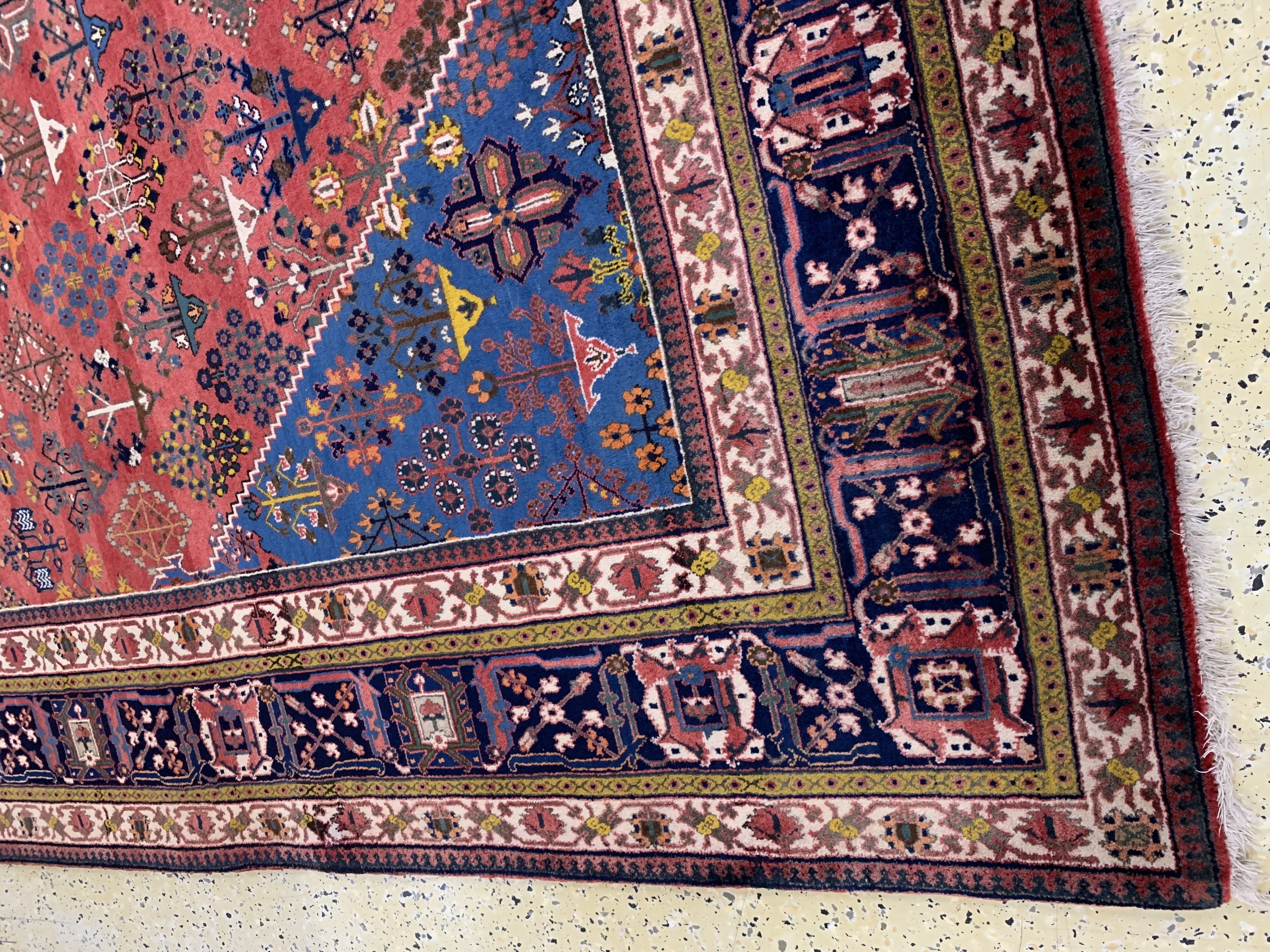 Detail g: Djoshaghan Kork fein, Persien, Mitte 20.Jhd, Korkwolle auf Baumwolle, ca. 375 x 265cm, gereinigt, EHZ: 1-2
