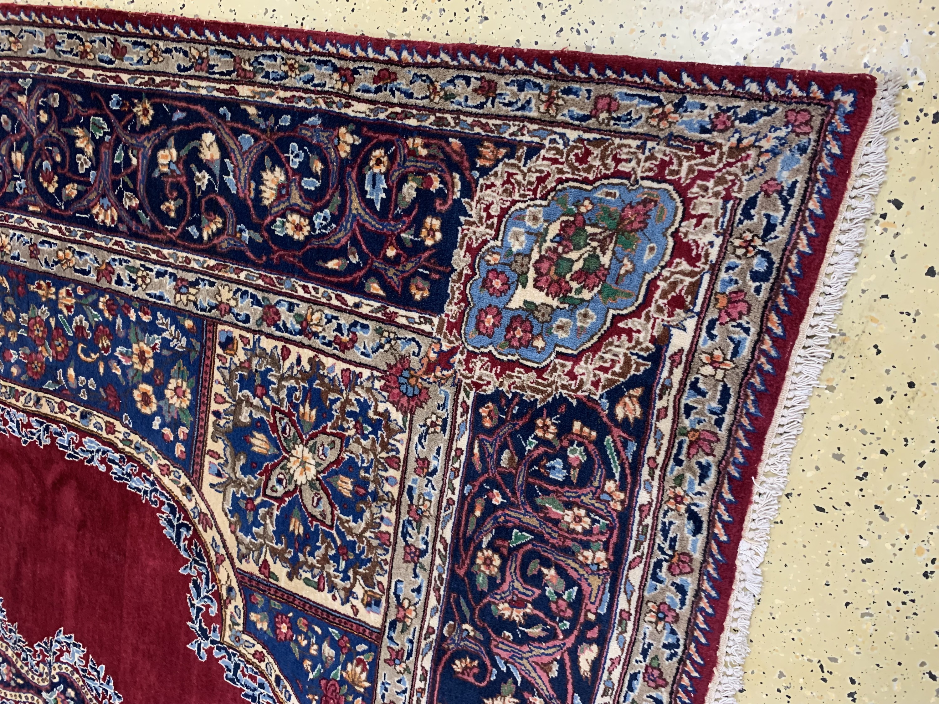 Detail a: Yazd alt, Persien, Anfang 20.Jhd, Wolle aufBaumwolle, ca. 345 x 250 cm, gereinigt, EHZ: 2