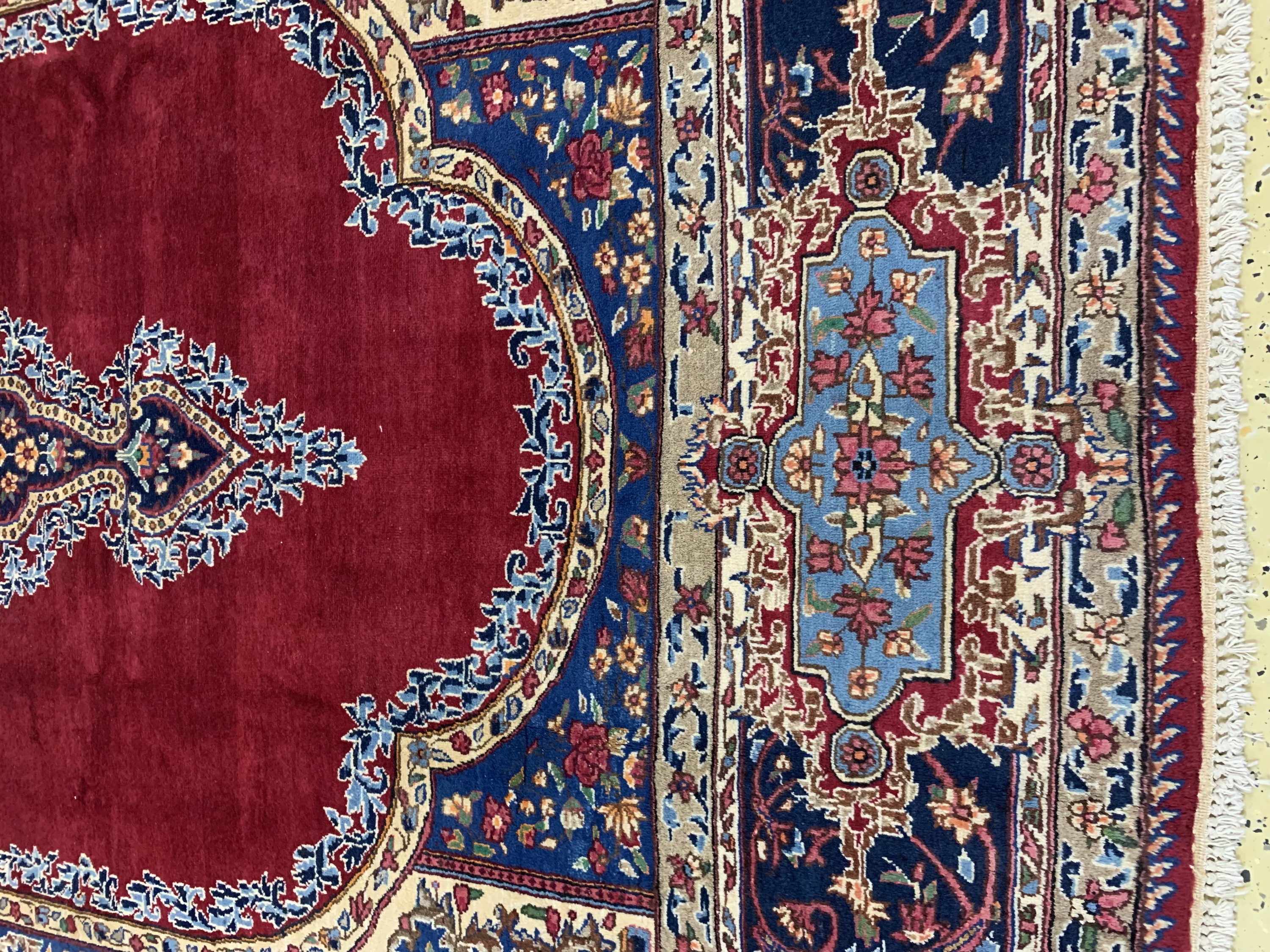 Detail b: Yazd alt, Persien, Anfang 20.Jhd, Wolle aufBaumwolle, ca. 345 x 250 cm, gereinigt, EHZ: 2