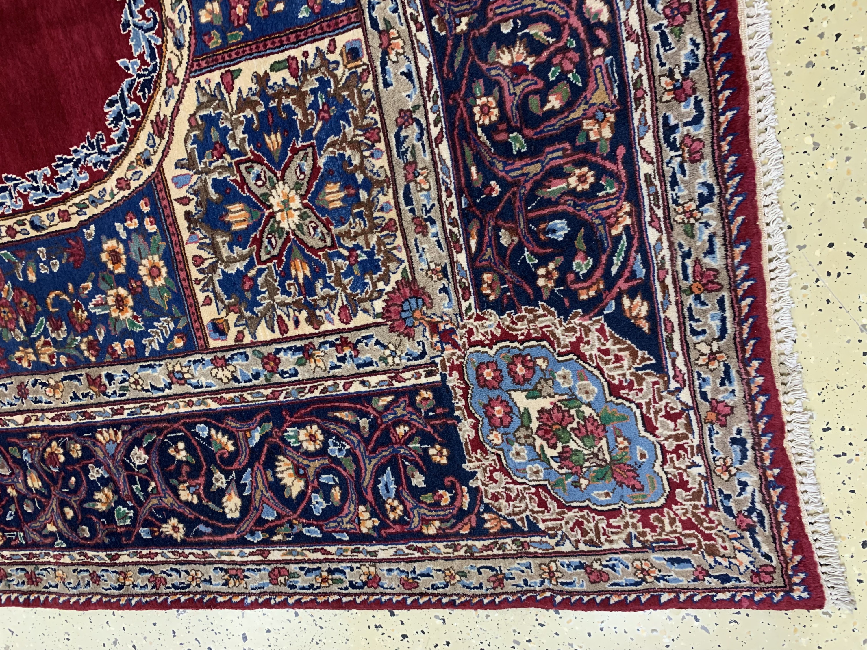 Detail c: Yazd alt, Persien, Anfang 20.Jhd, Wolle aufBaumwolle, ca. 345 x 250 cm, gereinigt, EHZ: 2
