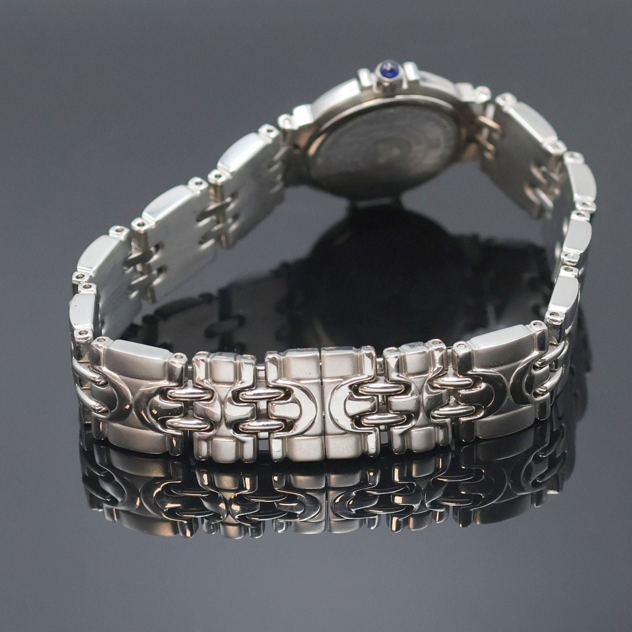 Detail b: MAURICE LACROIX Damenarmbanduhr in Stahl Referenz 59725, Schweiz um 2005, quarz, Edelstahlgeh. inkl. Gliederband m. dopp. Faltschl., Boden aufgedr., ...
