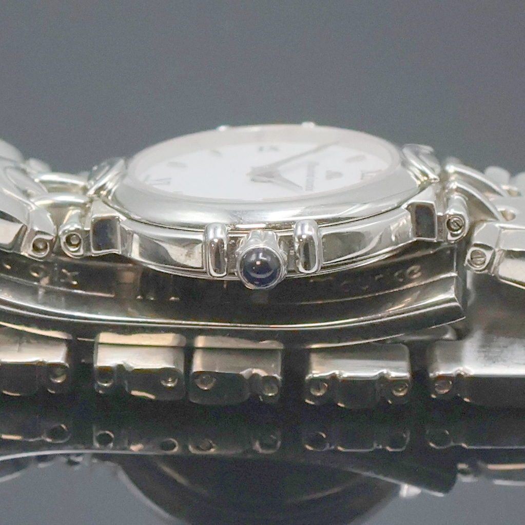 Detail c: MAURICE LACROIX Damenarmbanduhr in Stahl Referenz 59725, Schweiz um 2005, quarz, Edelstahlgeh. inkl. Gliederband m. dopp. Faltschl., Boden aufgedr., ...