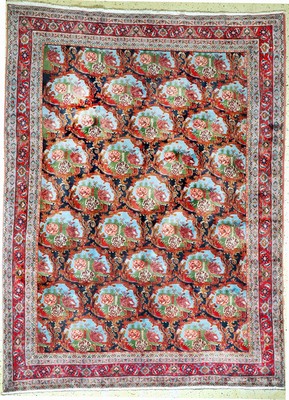 Image Senneh Kork fein, Persien, Neuwertig, Korkwolle auf Baumwolle, ca. 335 x 250 cm ...