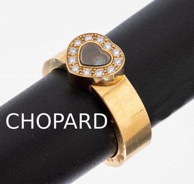 Image 26968811 - 18 kt Gold CHOPARD Brillant-Ring, GG 750/000, "HAPPY DIAMOND", 12 Brillanten ...