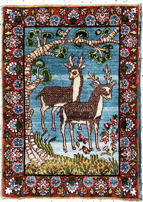 Image Kerman"Lawar", Persien, ca. 50 Jahre, Wolleauf Baumwolle, ca. 75 x 53 cm ...